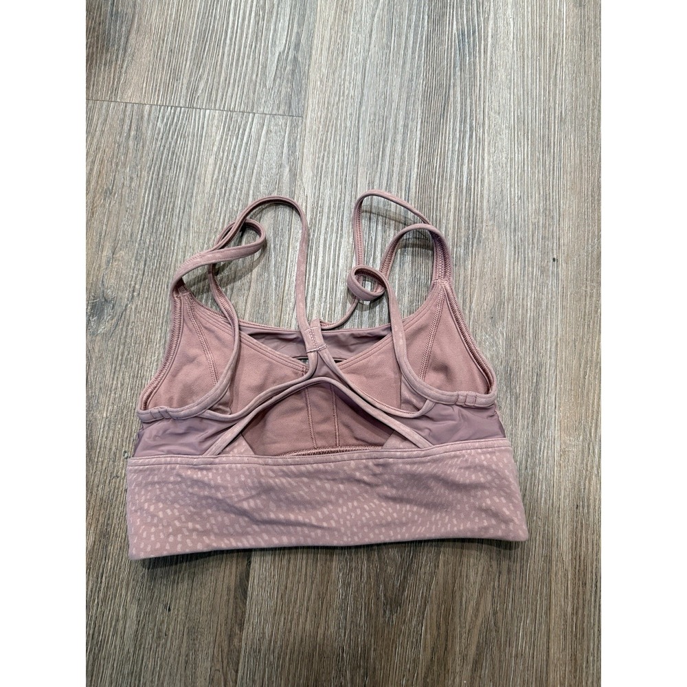 LULULEMON Nulu Mesh Support Yoga Bra Sz‎ 4 Jewel Emboss Spiced Chai